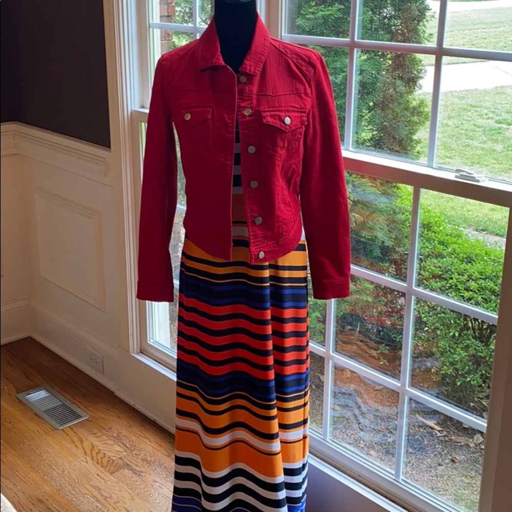 NWT Red Denim Jacket Sz Small